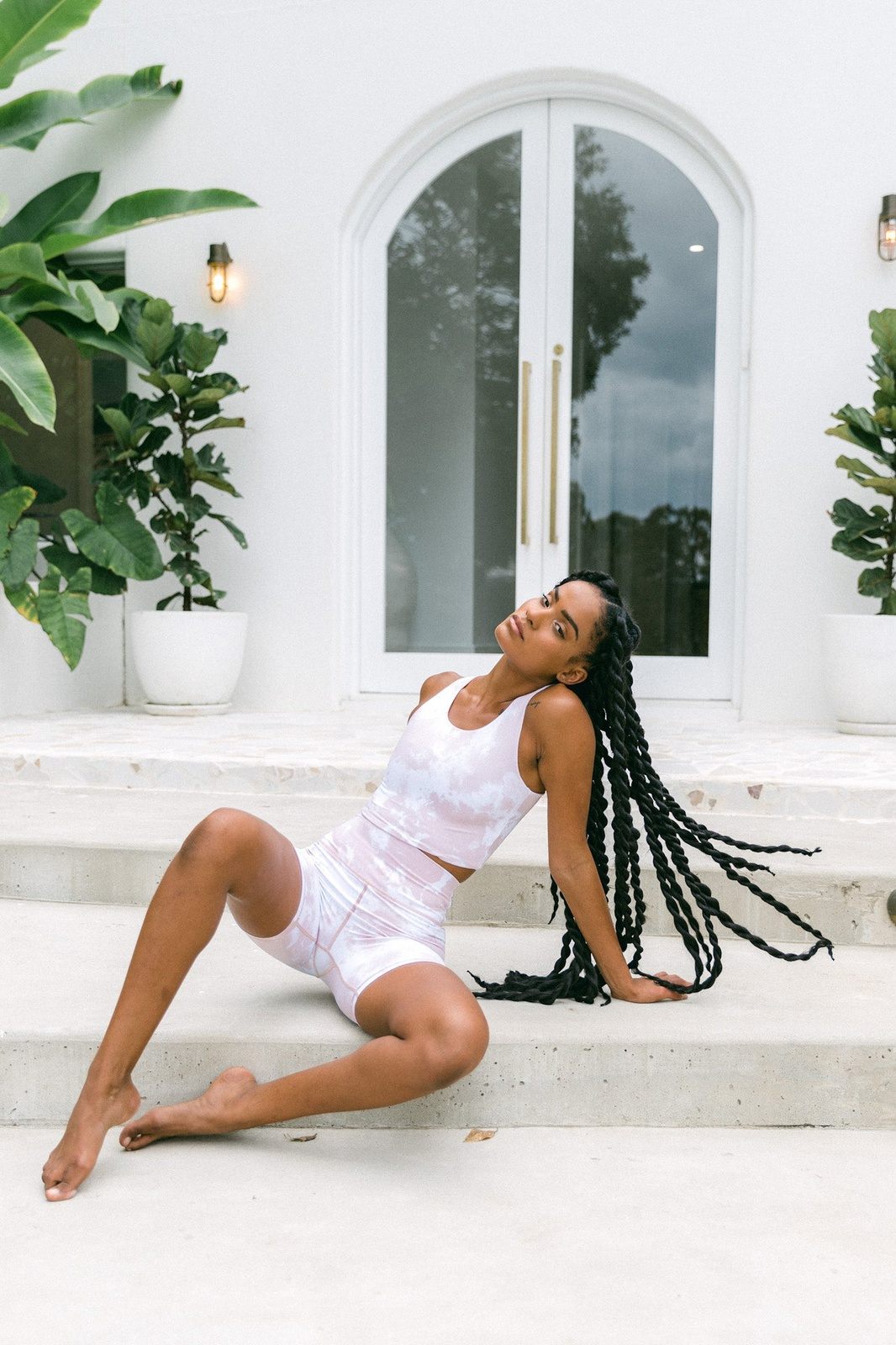 Blush Tie Dye Biker Short - Kavala