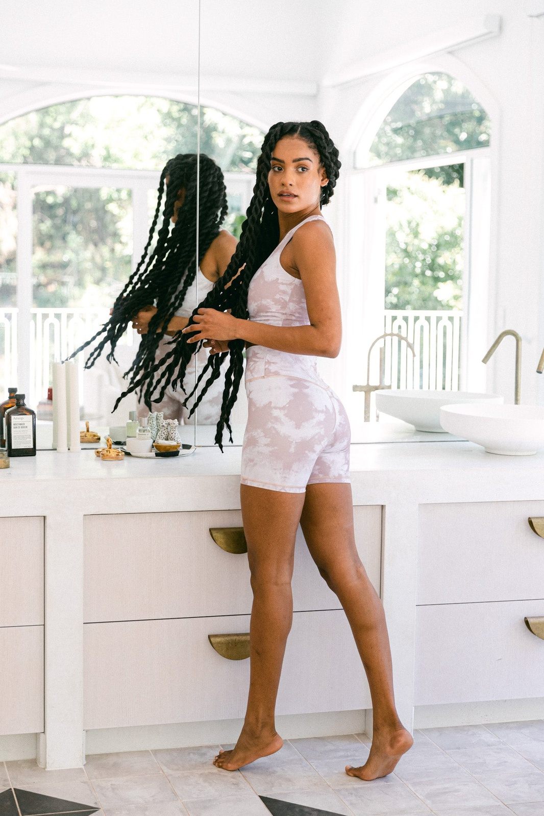 Desert Mauve Tie Dye Biker Short - Kavala