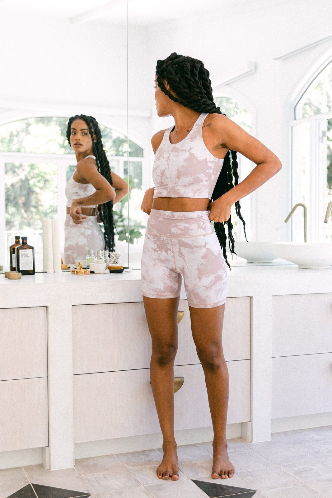 Desert Mauve Tie Dye Biker Short - Kavala